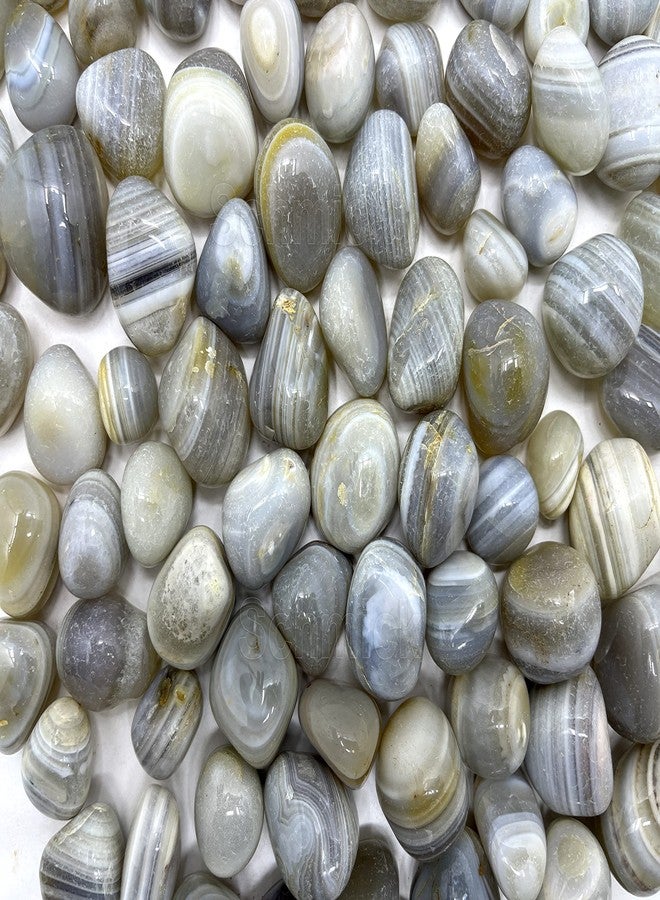 Schmick Natural Banded Pebbles for Decoration - Pebbles for Plants Pots - Pebbles for Garden, Fish Tank Aquarium, Table - Pebbles for Home Decor (3.9 Kgs, Natural Banded) - Image 2